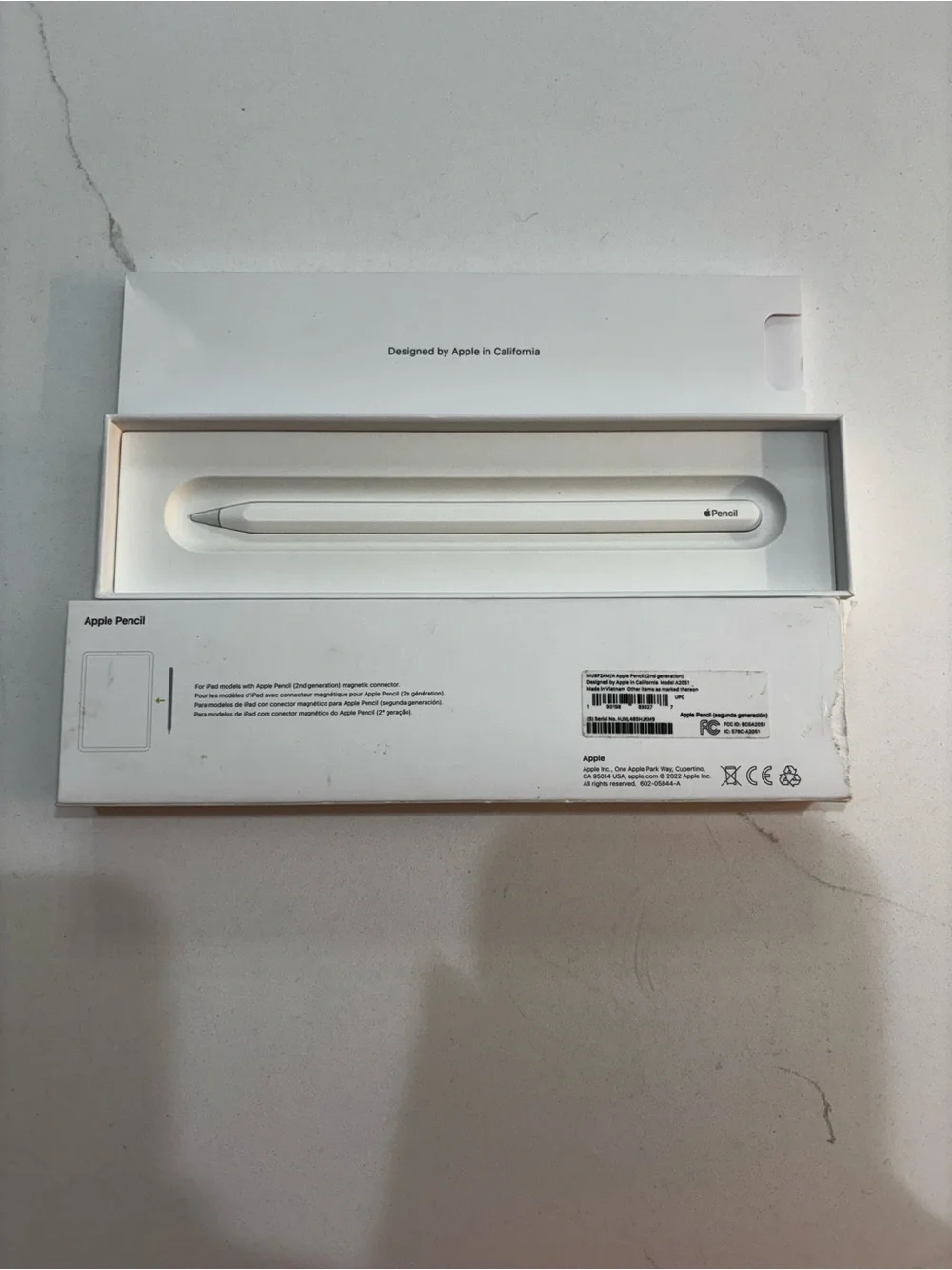 Apple Pencil (2nd Gen) White Stylus with Lightning Cap